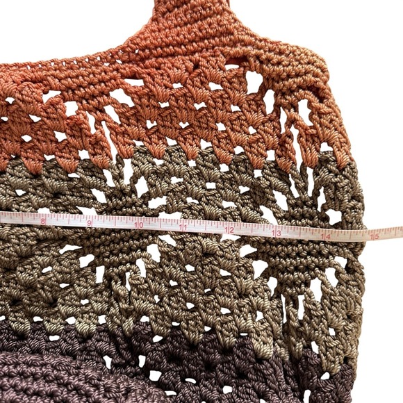 The Sak Originals Crochet Shoulder Bag Brown Boho Hobo Purse Handcrafted - Picture 7 of 9